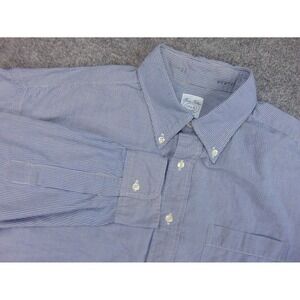 Brooks Brothers Shirt Mens 17.5x6 Relaxed Fit Blue White Check
